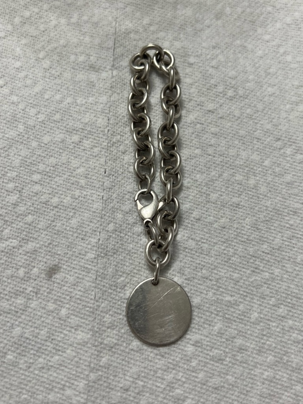 Tiffany & Co. Silver Round Disc Charm Bracelet - Women 7’